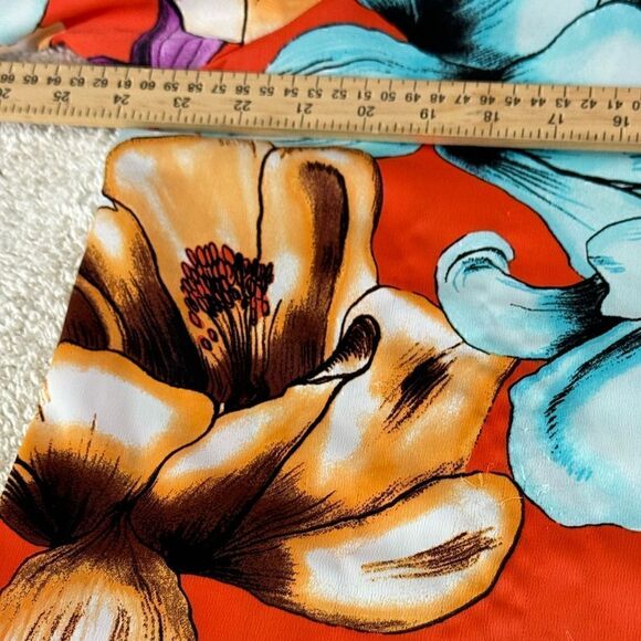 Chico’s Top Womens Sz XL Floral Tropical Iris Print Bateau Neck Blouse colorful - Picture 6 of 11